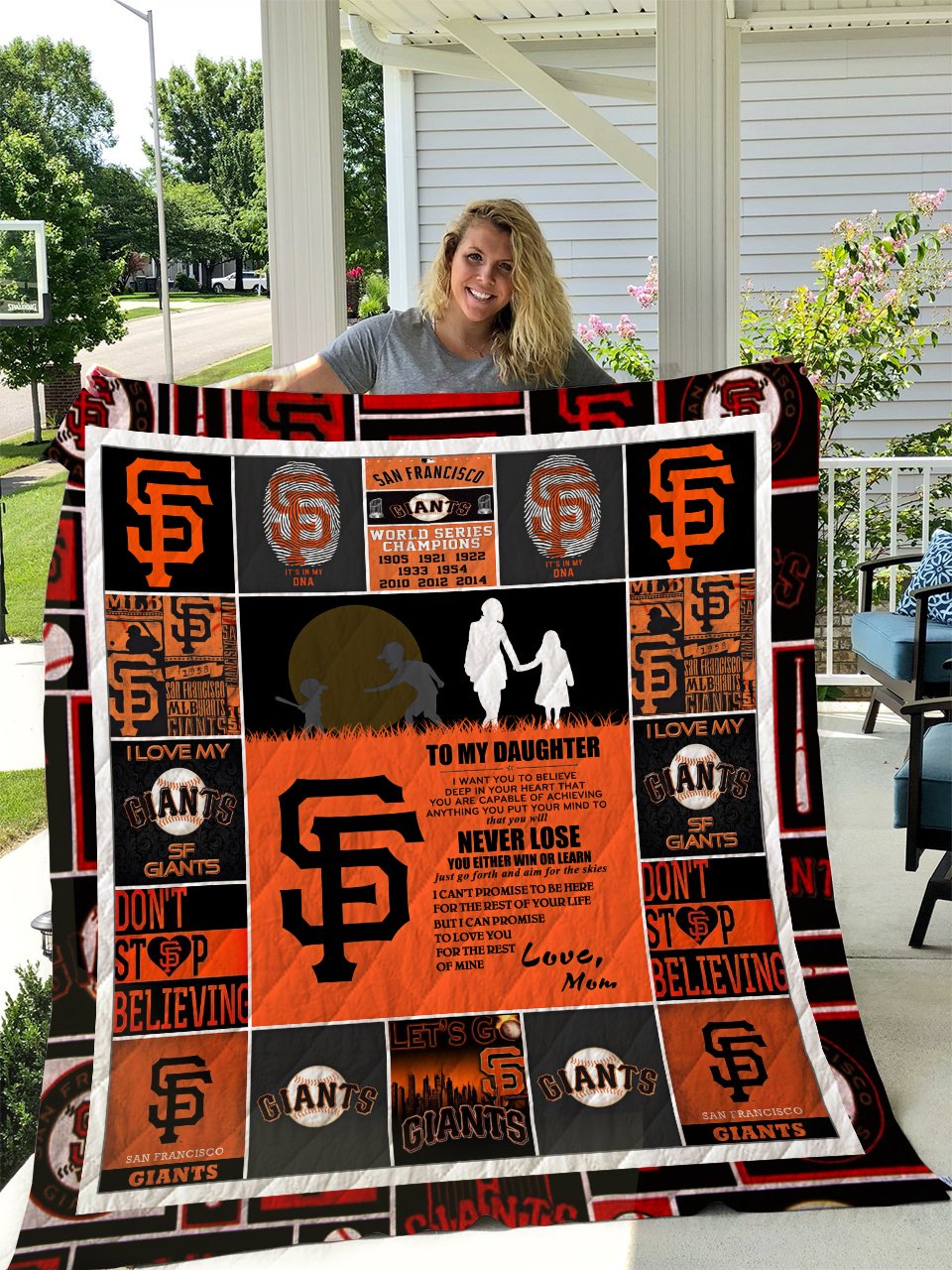 Personalized San Francisco Giants To My Daughter Quilt Blanket From Mom I Can Promise To Love You For The Rest Of Mine Great Customized Blanket Gifts For Birthday Christmas Thanksgiving