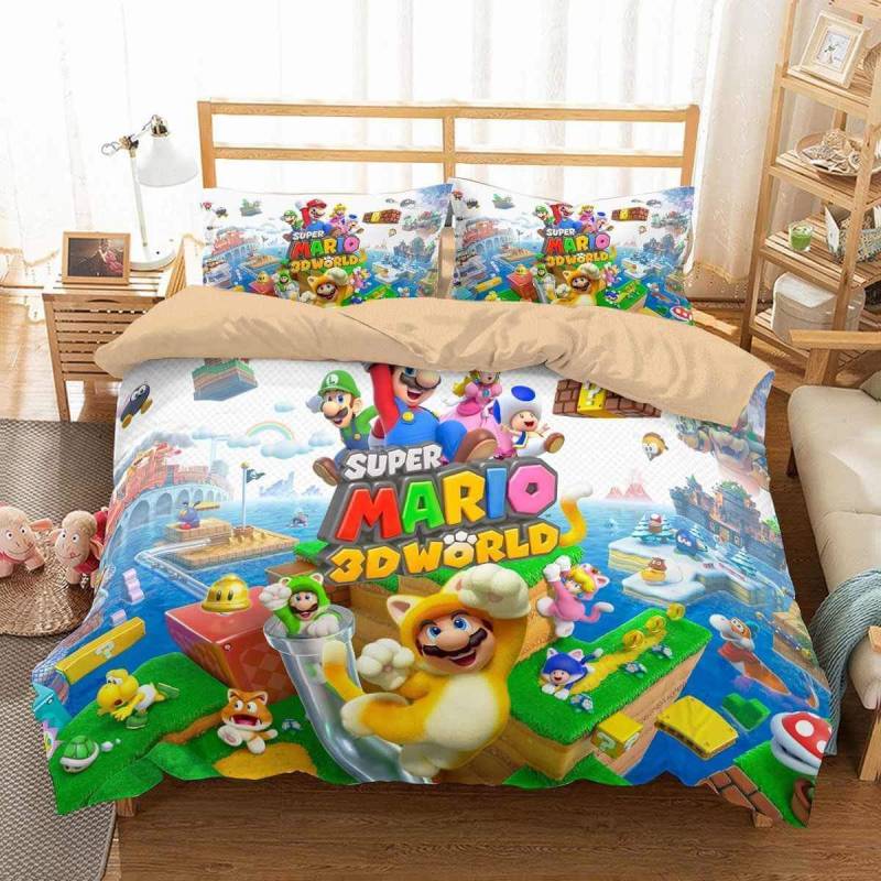 3D Customize Super Mario 3D World Bedding Set Duvet Cover Set Bedroom Set Bedlinen