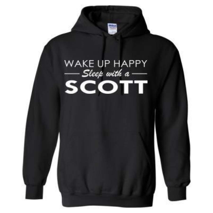 AGR Wake Up Happy Sleep With A Scott – Heavy Blend™ Hooded Sweatshirt