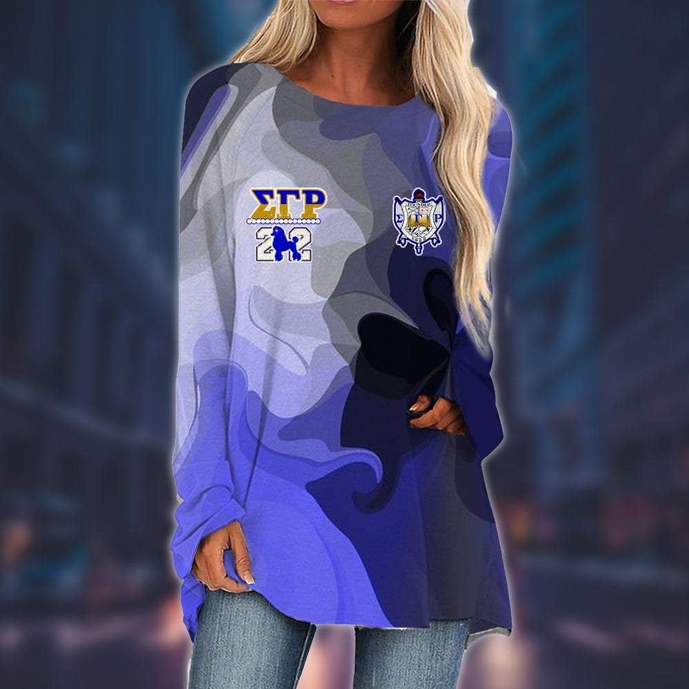 Sigma Gamma Rho Long Sleeve Loose Tunic Top 14