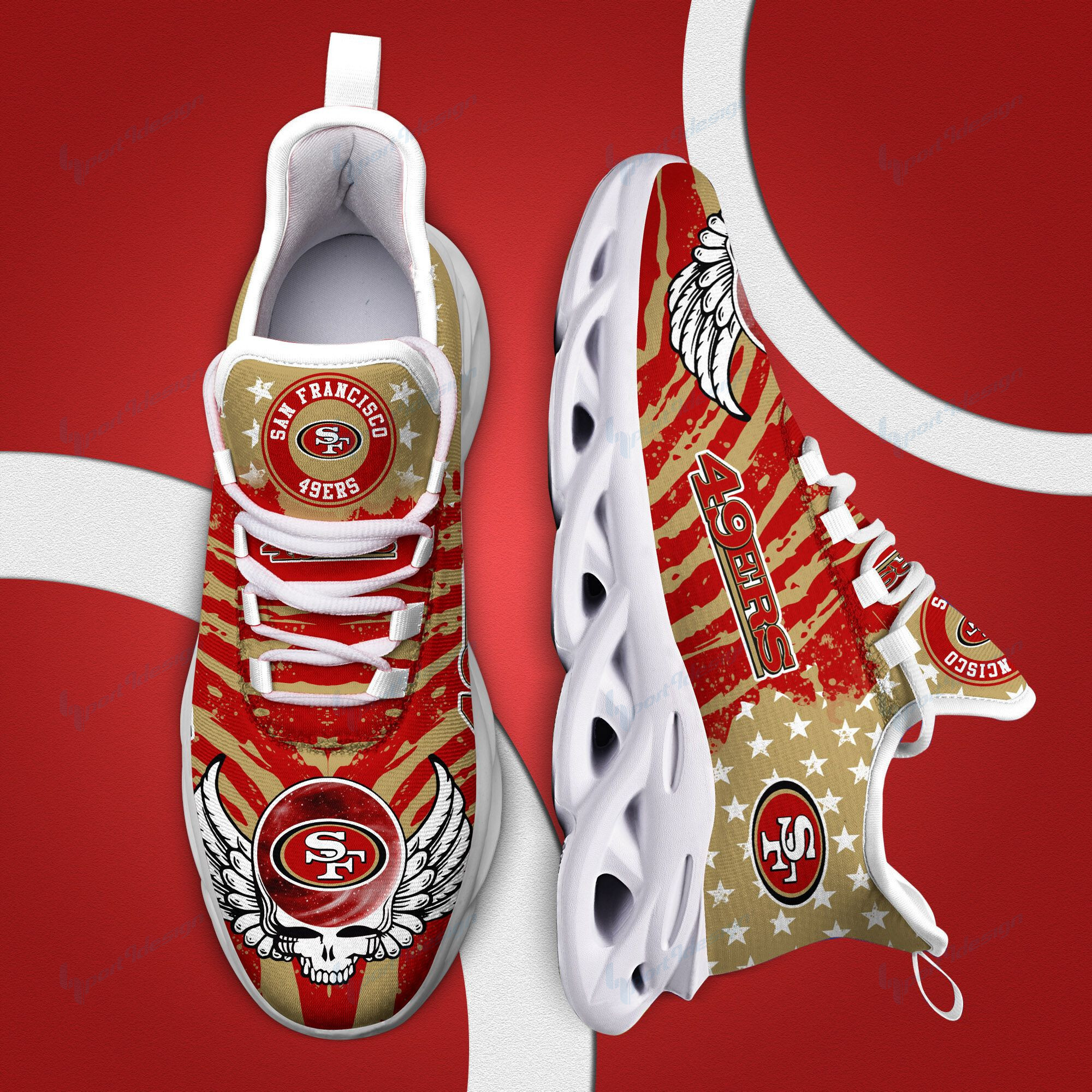 San Francisco 49Ers Yezy Running Sneakers Bb774