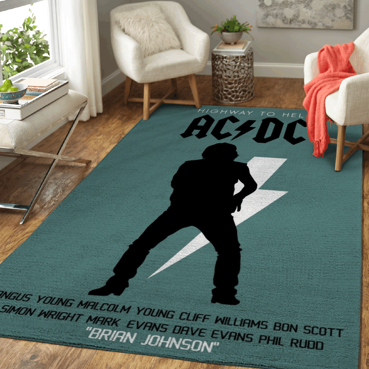 Brian Johnson Artwork – Music Art For Fans Area Rug Carpet