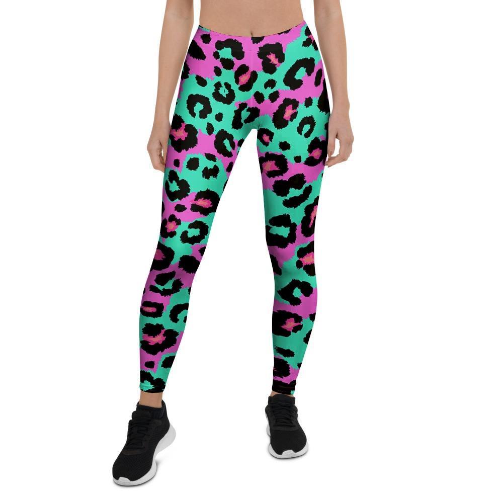 Teal Pink Leopard Women’S Leggings