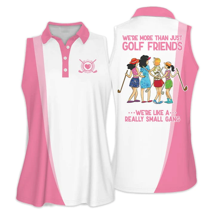 We’Re More Than Just Golf Friends Golf Woman Polo Shirts, White And Pink Golf Shirt