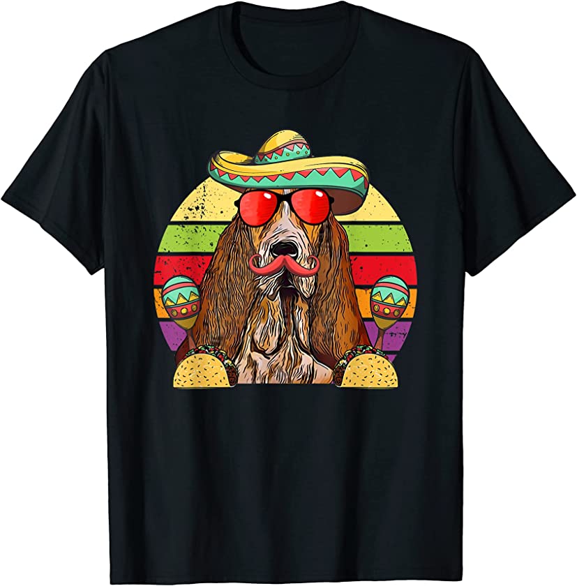 Basset Hound Fiesta Dog Tacos Cinco de Mayo T-Shirt