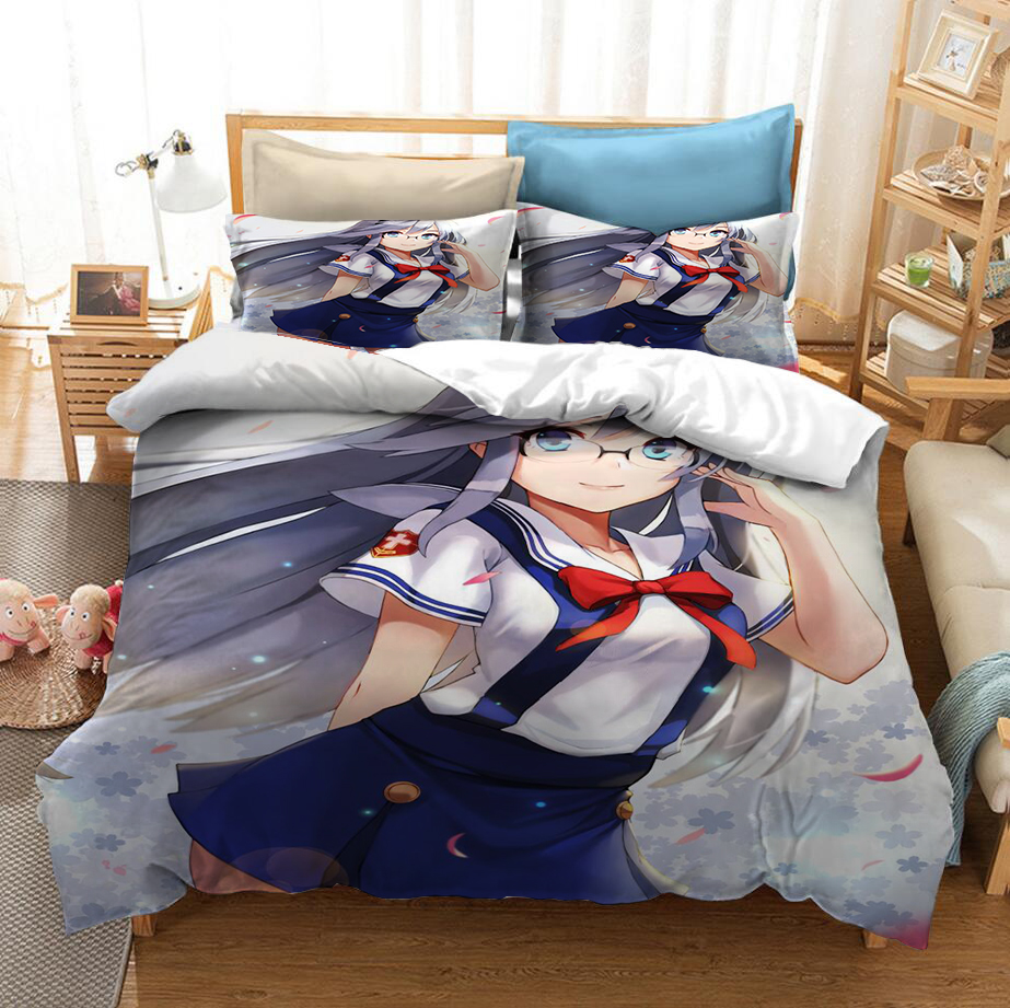 The Japanese Anime Clannad 3D Printed Bedding Set Home Decorative Bed Down Duvet Quilt Cover Pillowcase Duvet Covers