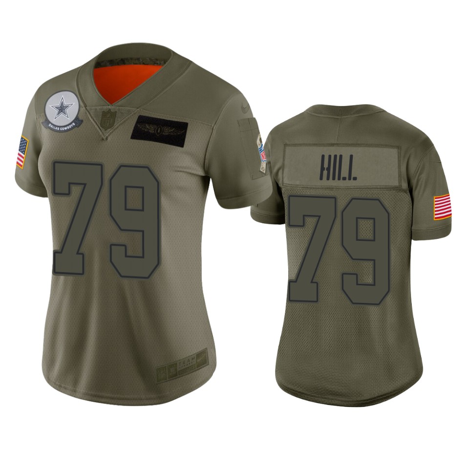 Womens Dallas Cowboys Trysten Hill Camo 2019 Salute To Service Limited Jersey