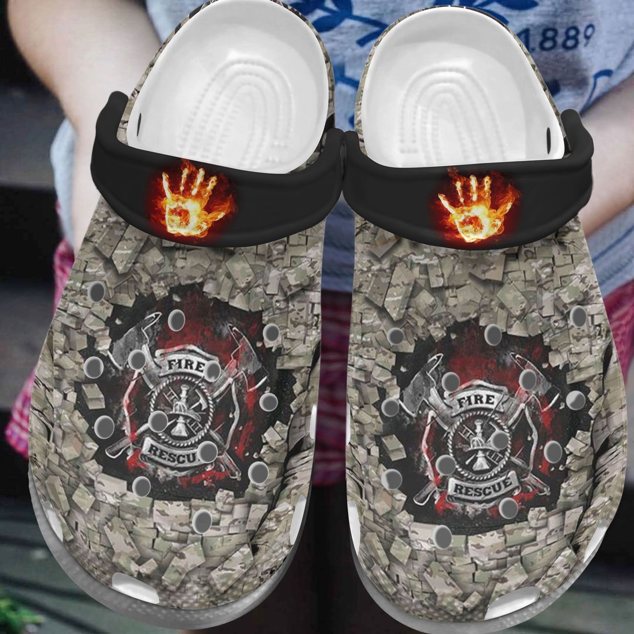 Firefighter Personalized Clog, Custom Name, Text, Color, Number Fashion Style For Women, Men, Kid, Print 3D Fire Rescue