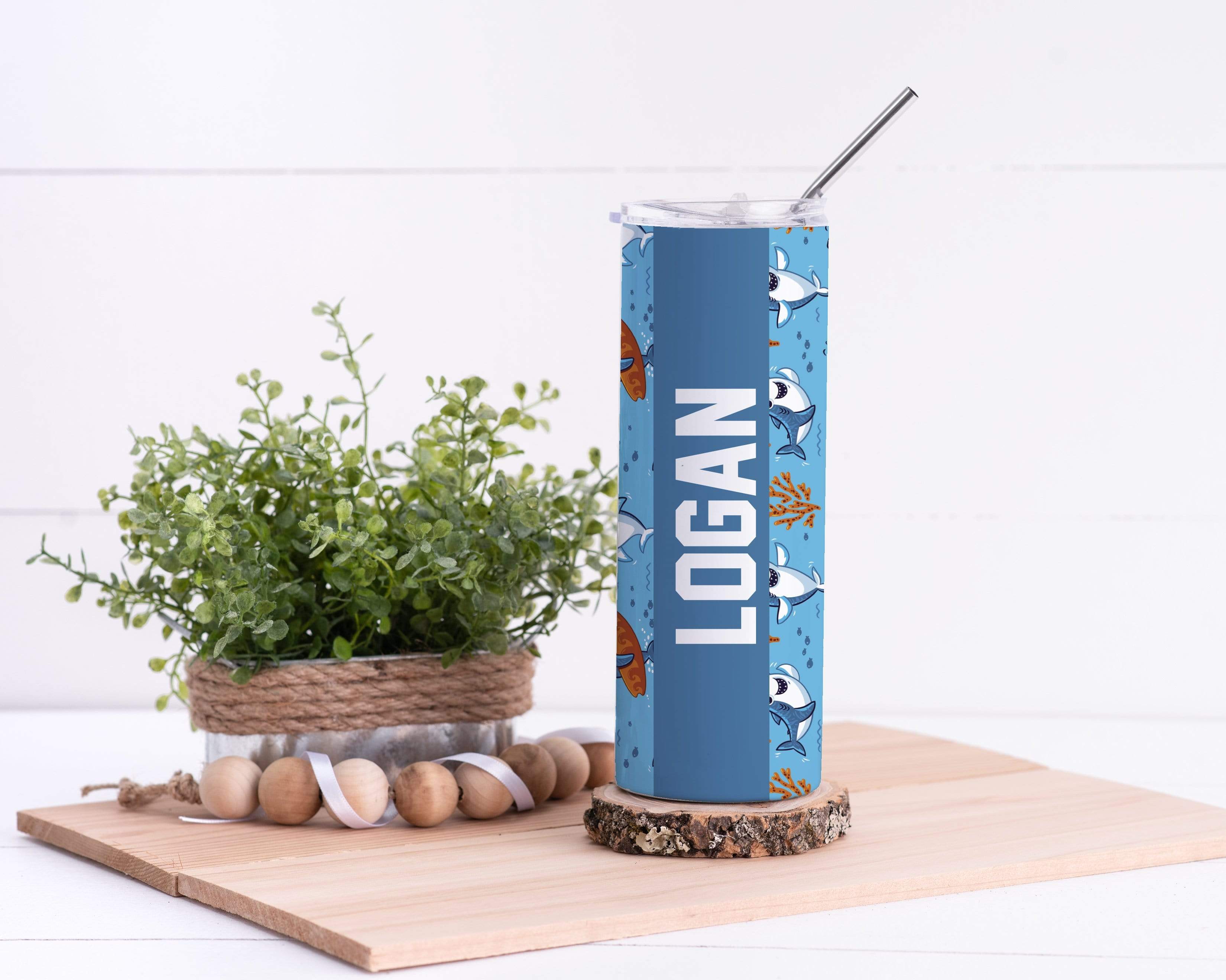 Shark Persoanlized Stainless Steel Tumbler