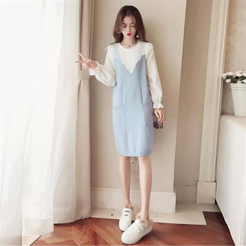 2020 Autumn Winter New Plus Size Women Sets Long Sleeve Tops And Sleeveless Dress Female Sets alx