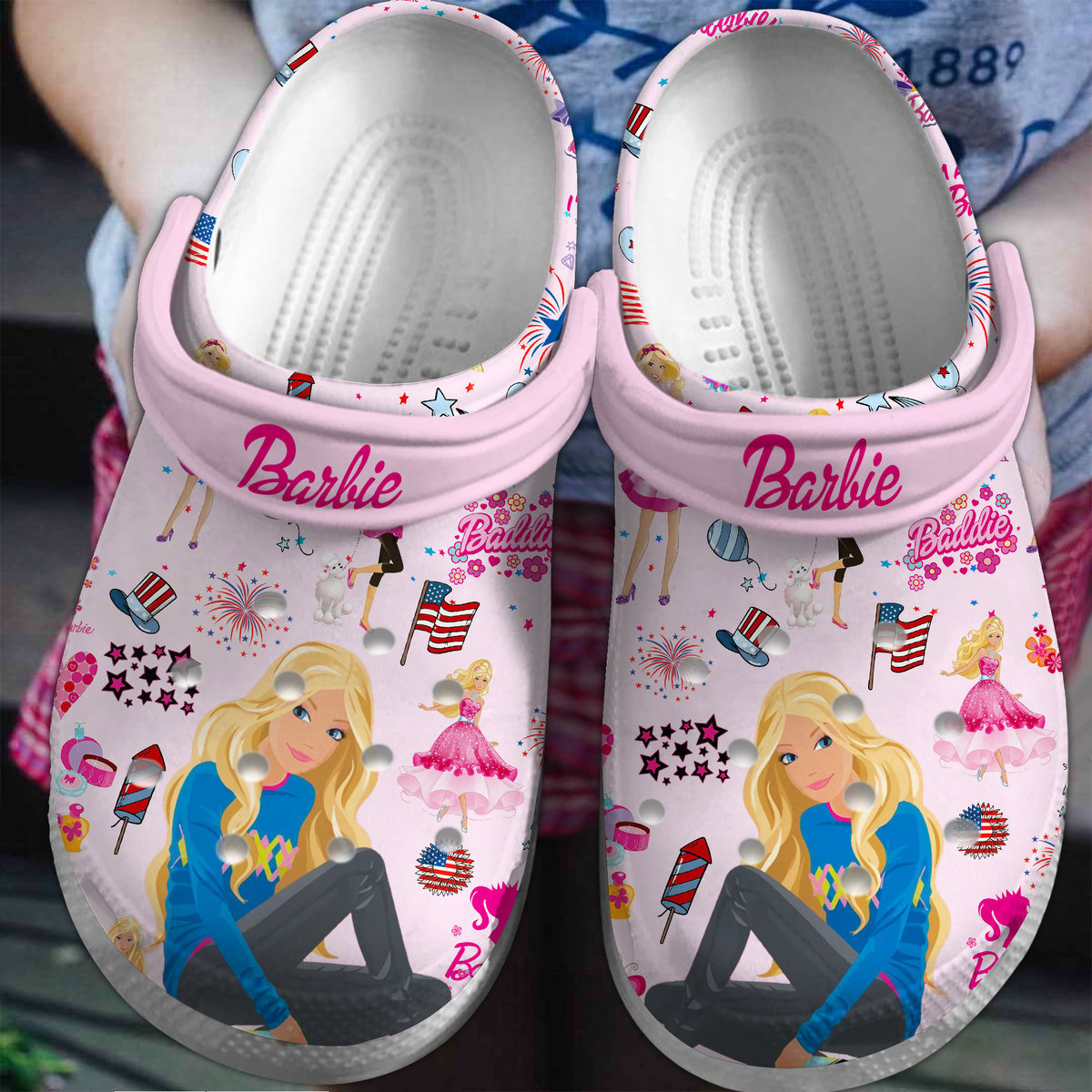 Barbie Movie Cartoon Crocs Crocband Clogs Shoes Comfortable For Men Women and Kids