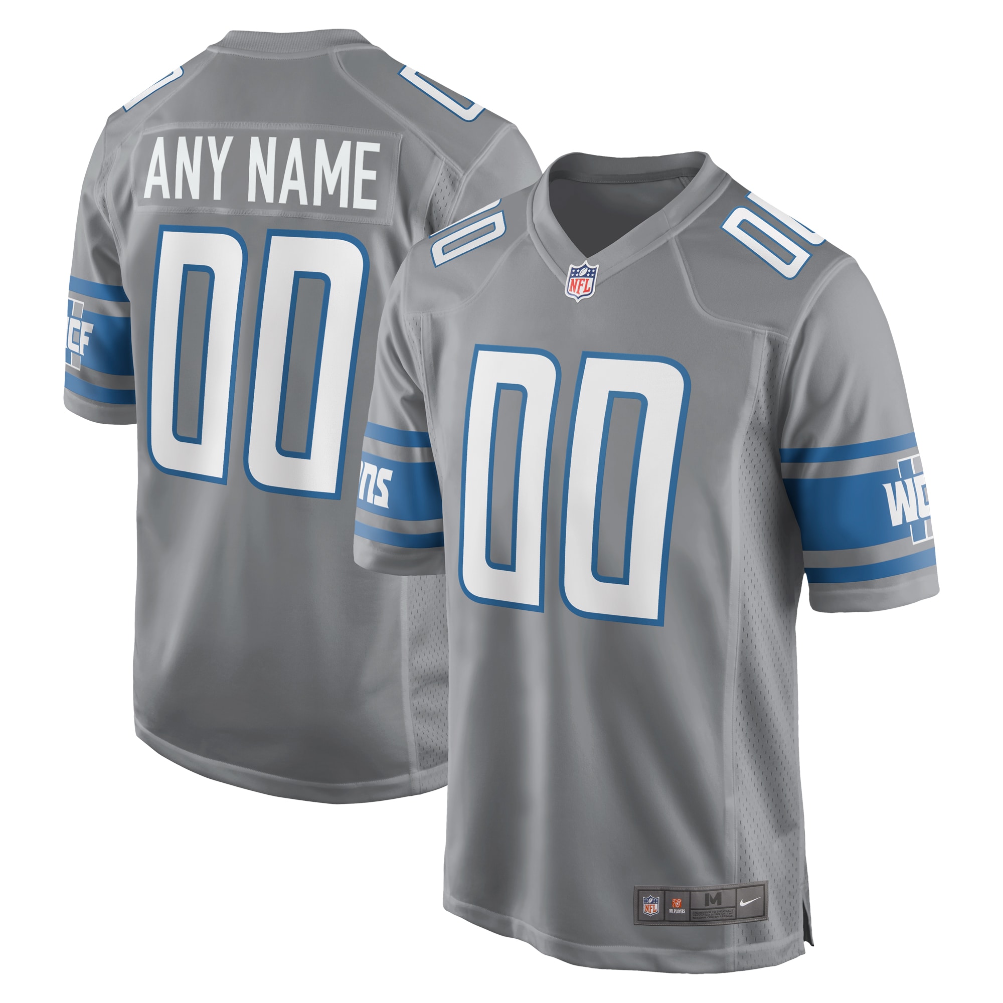 Detroit Lions Alternate Custom Game Jersey – Gray