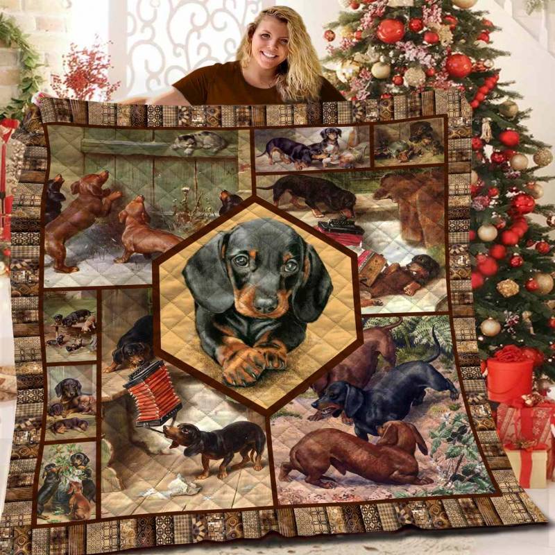 A BC-Dachshund Quilt Blanket