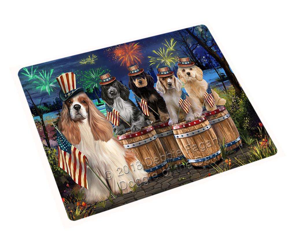 4Th Of July Independence Day Fireworks Cocker Spaniels At The Lake Blanket Blnkt75342