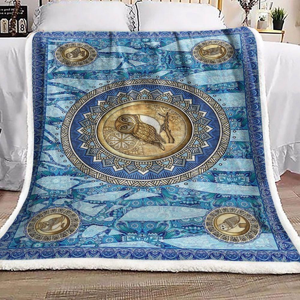 Blue Pattern And Fish Fleece Blanket, Sherpa Blanket, Gift For Aunt Gift For Parent, Family Member, Friends Gift, Christmas Gift, Home Decor, Home Living