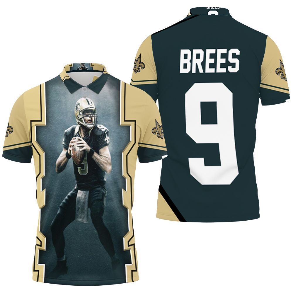 Drew Brees New Orleans Saints Dark Polo Shirt