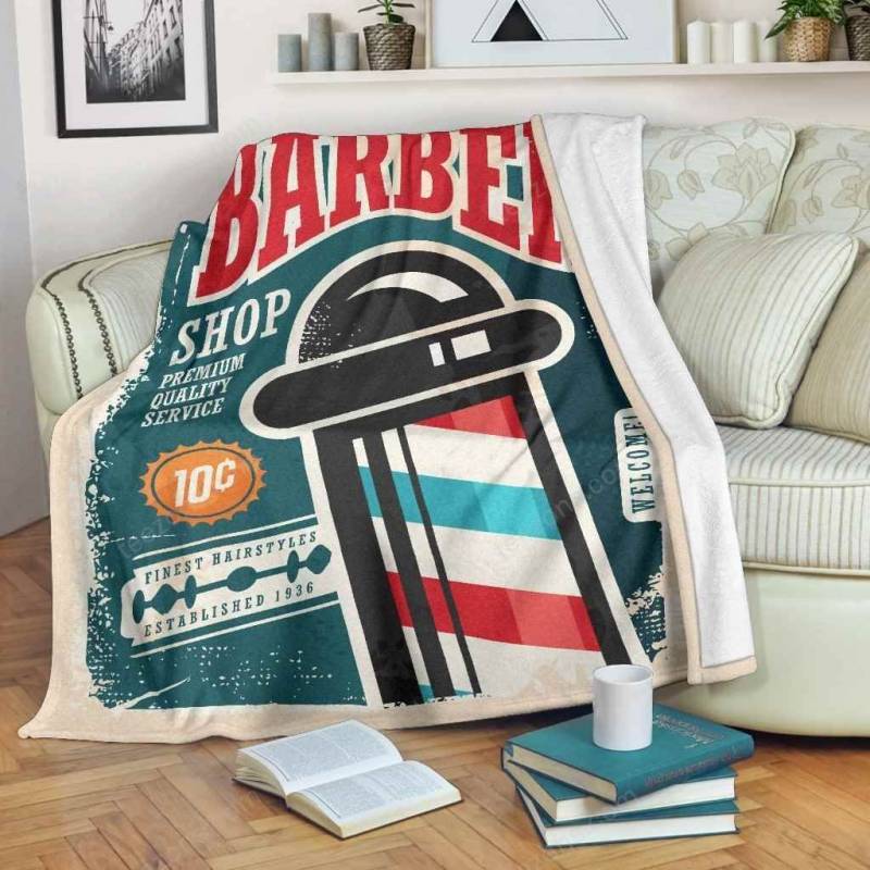 Barbershop Premium Fleece Blanket