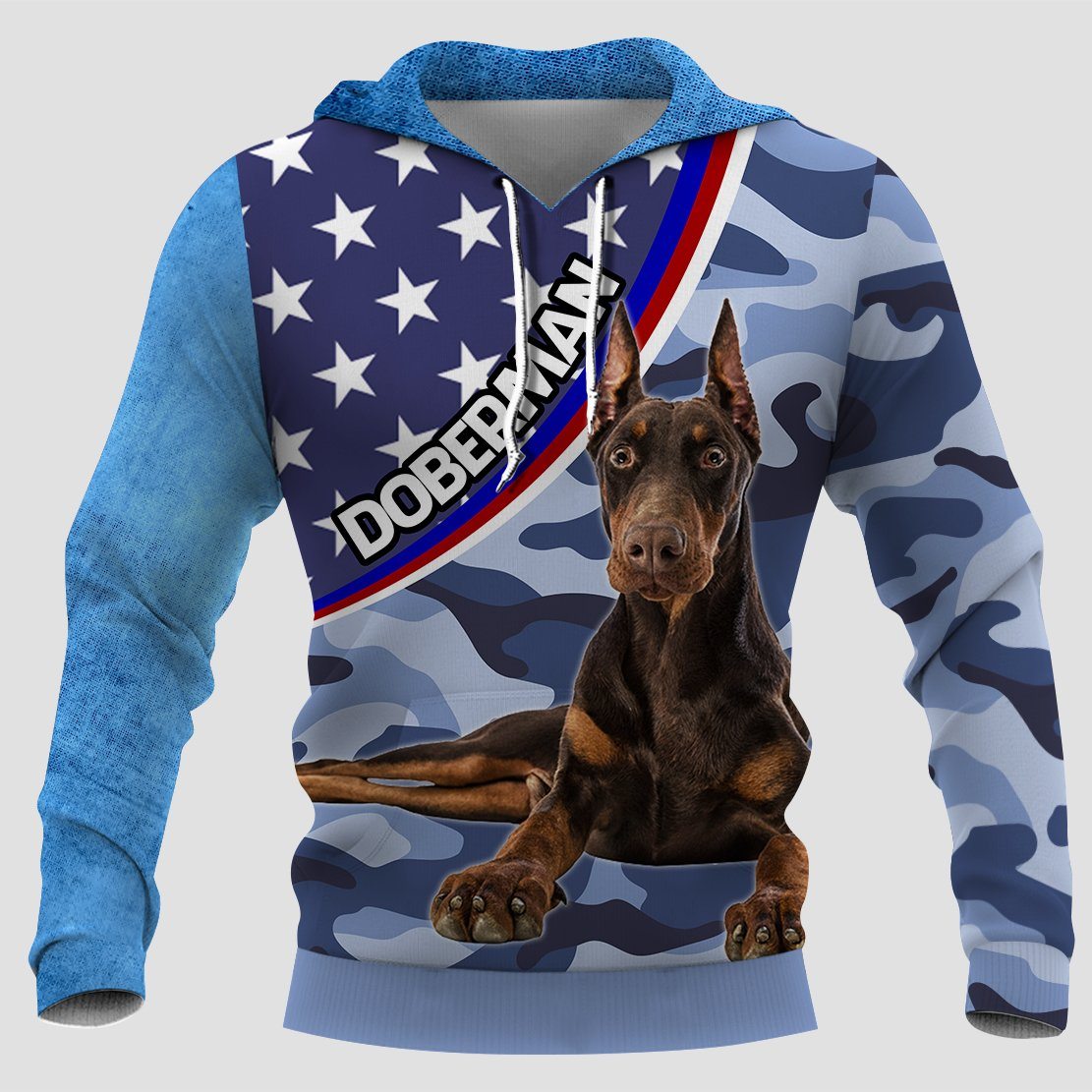 Doberman-Blue Camo 3D Full Printing