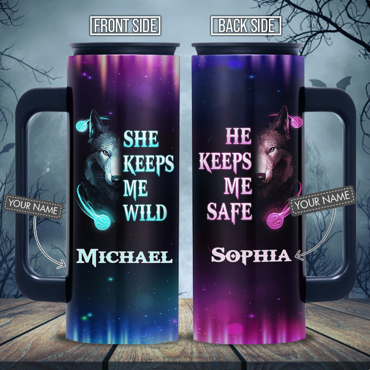 Personalized Wolf Couple Kd2 Abab1105009Z 12Oz Stainless Steel Insulated Tumbler