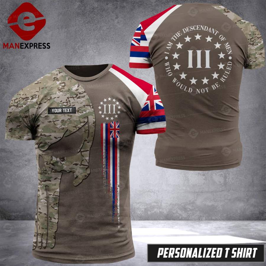 Mtp Hawaiian Three Percenters Camo Customize T Shirt Qut Ha67302