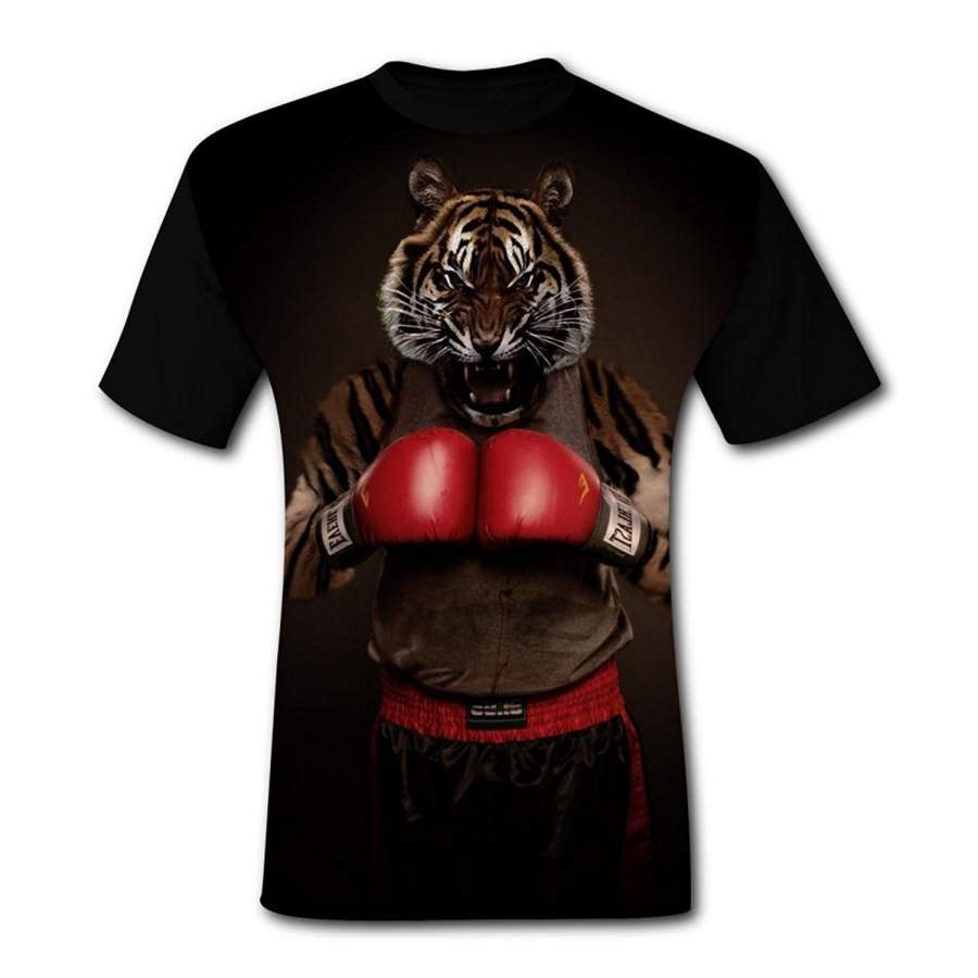 DTABuy  DTASuperyousee4 Boxing Tiger Mens T-Shirts 3D Printed Tee Shirt Large