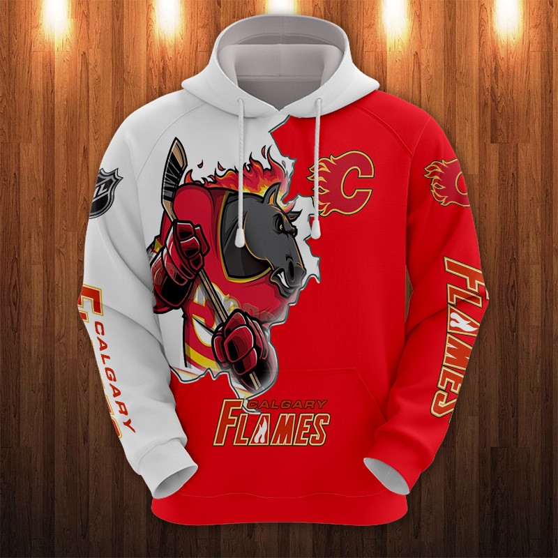 Calgary Flames Hoodies 3D Cartoon Graphic Sweatshirt For Fan