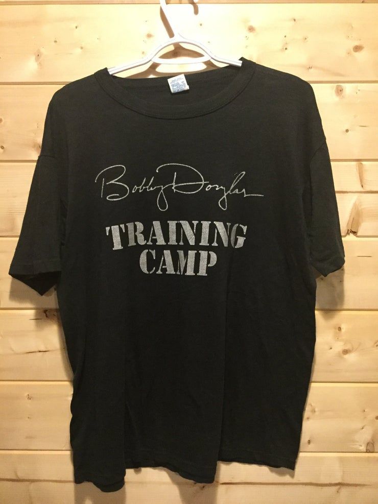 Vintage 1980 S Bobby Douglas Asics Training Wrestling Camp Russell 50 50 Shirt