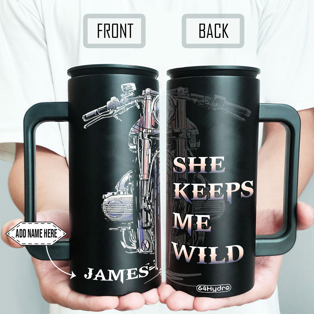 Personalized Motorcycle Couple Hlmz1405002Z 12Oz Stainless Steel Insulated Tumbler