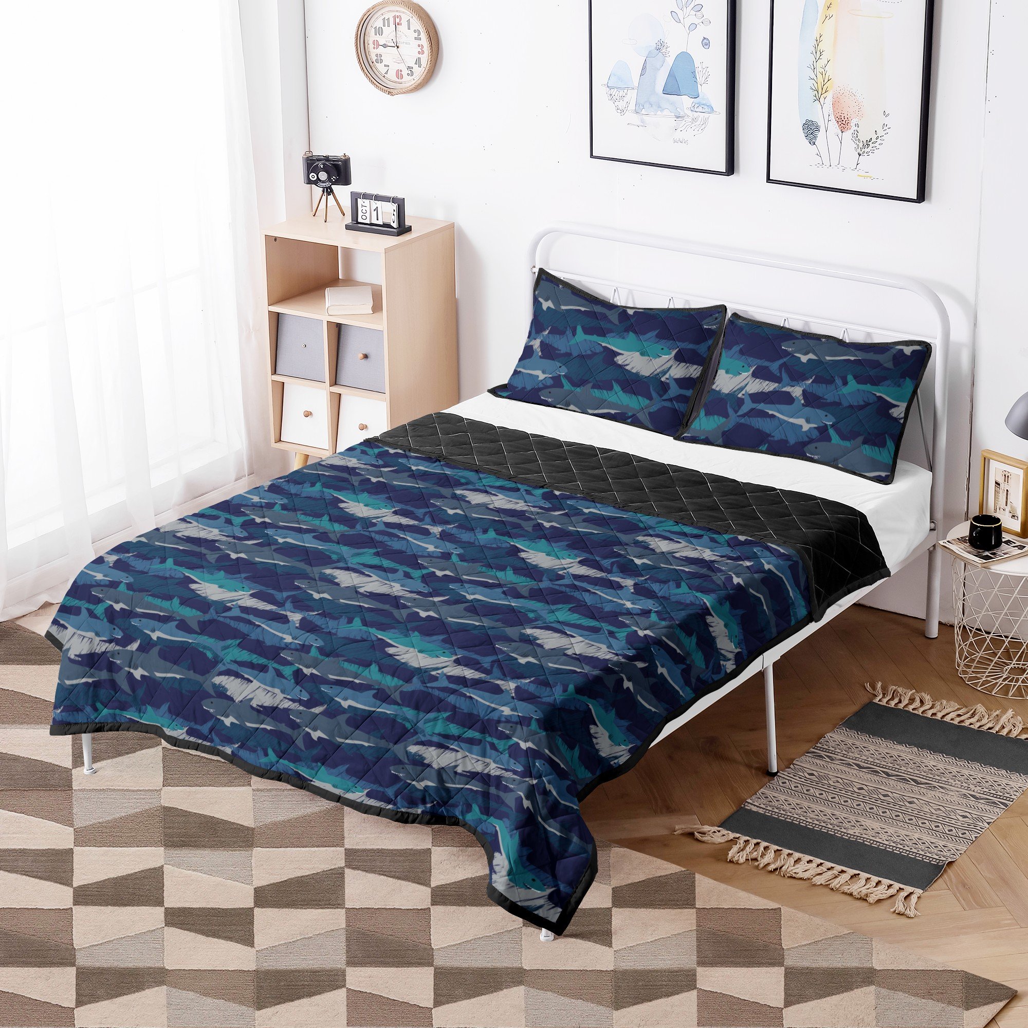 Shark Quilt Bed Set