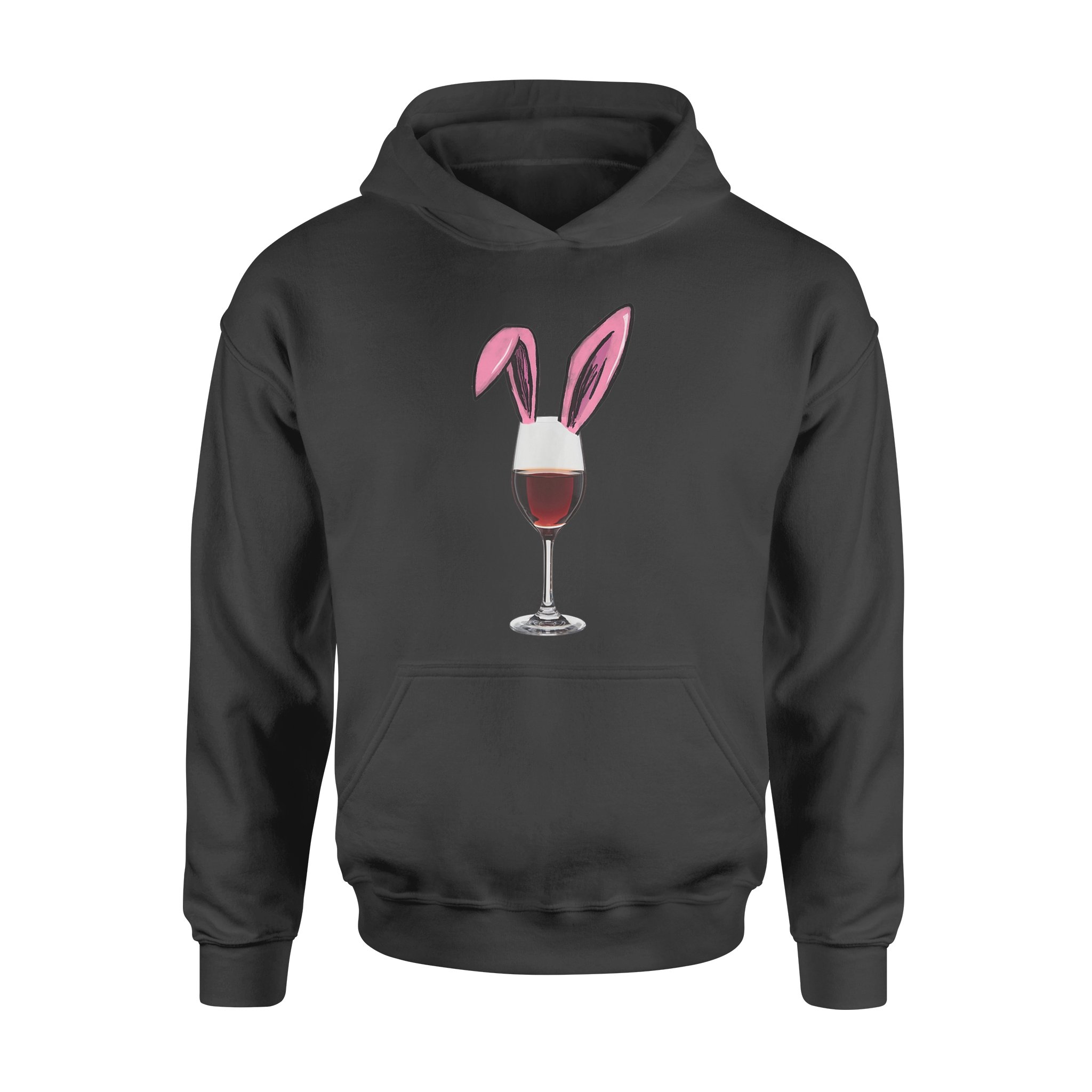 Wine And Bunny Ears Easter Drinking Design – Standard Hoodie