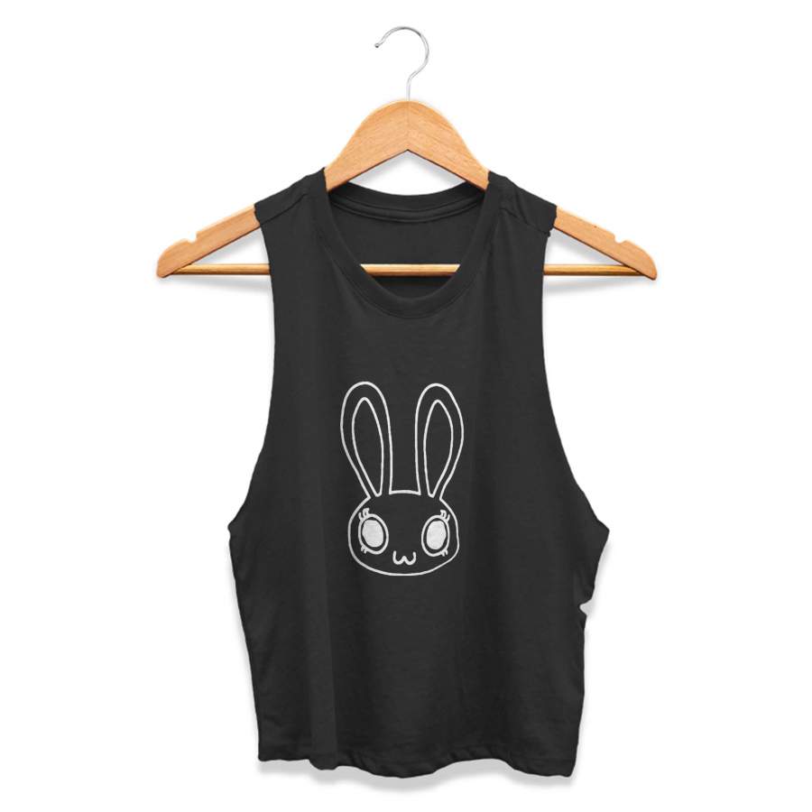 Bunny Rabbit Natural Baby Gift Easter Bunny Minimal CPY Womans Crop Tanktop Tee