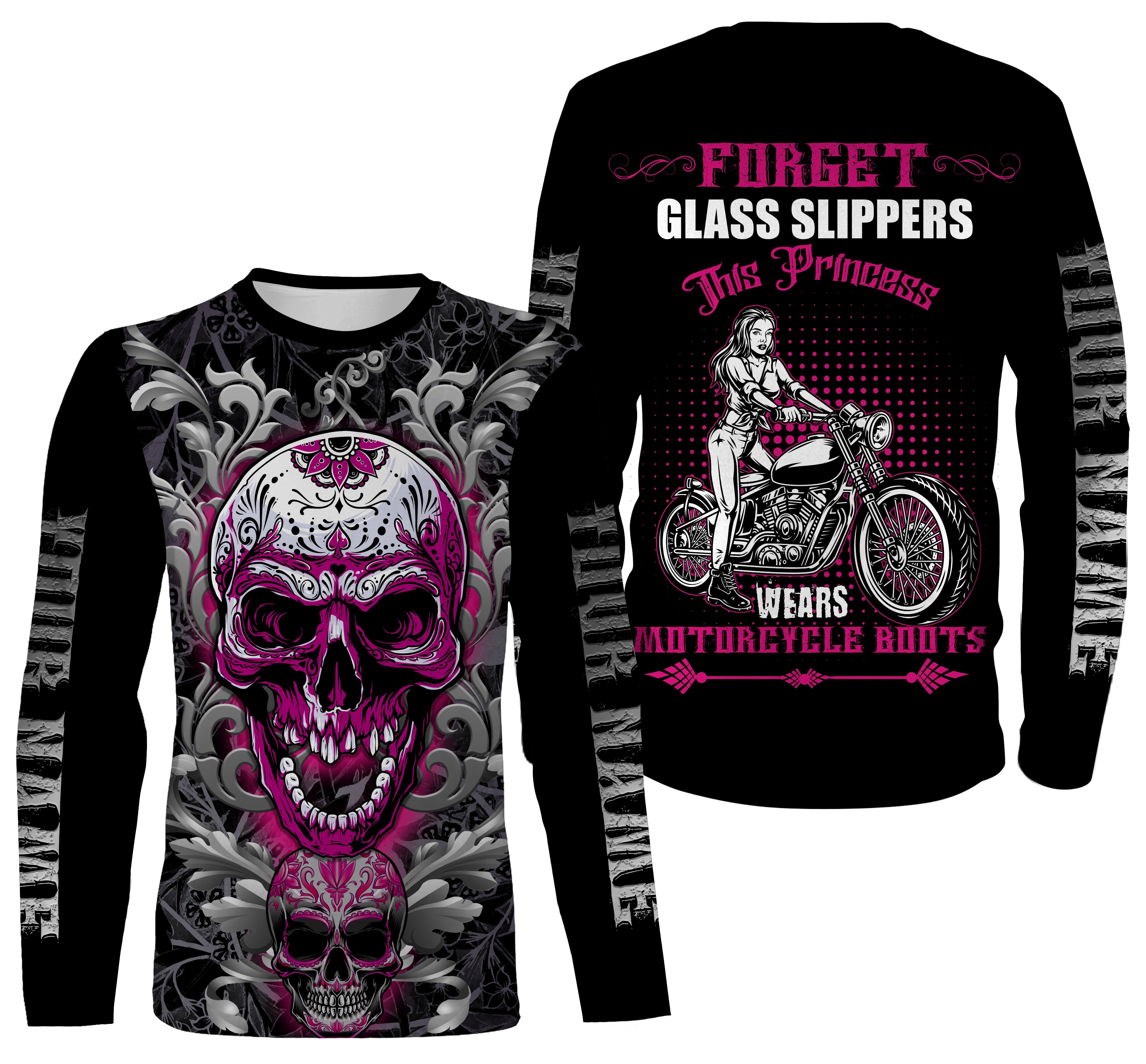 Biker Girl Personalized Riding Jersey – Forget Glass Slippers Cool Female Rider Motorcycle Racing Shirt Nms486