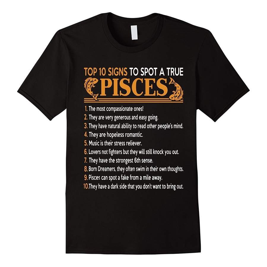 Top 10 Signs To Spot A True Pisces T-Shirt Men’S Round Neck T-Shirts Cotton T-Shirt