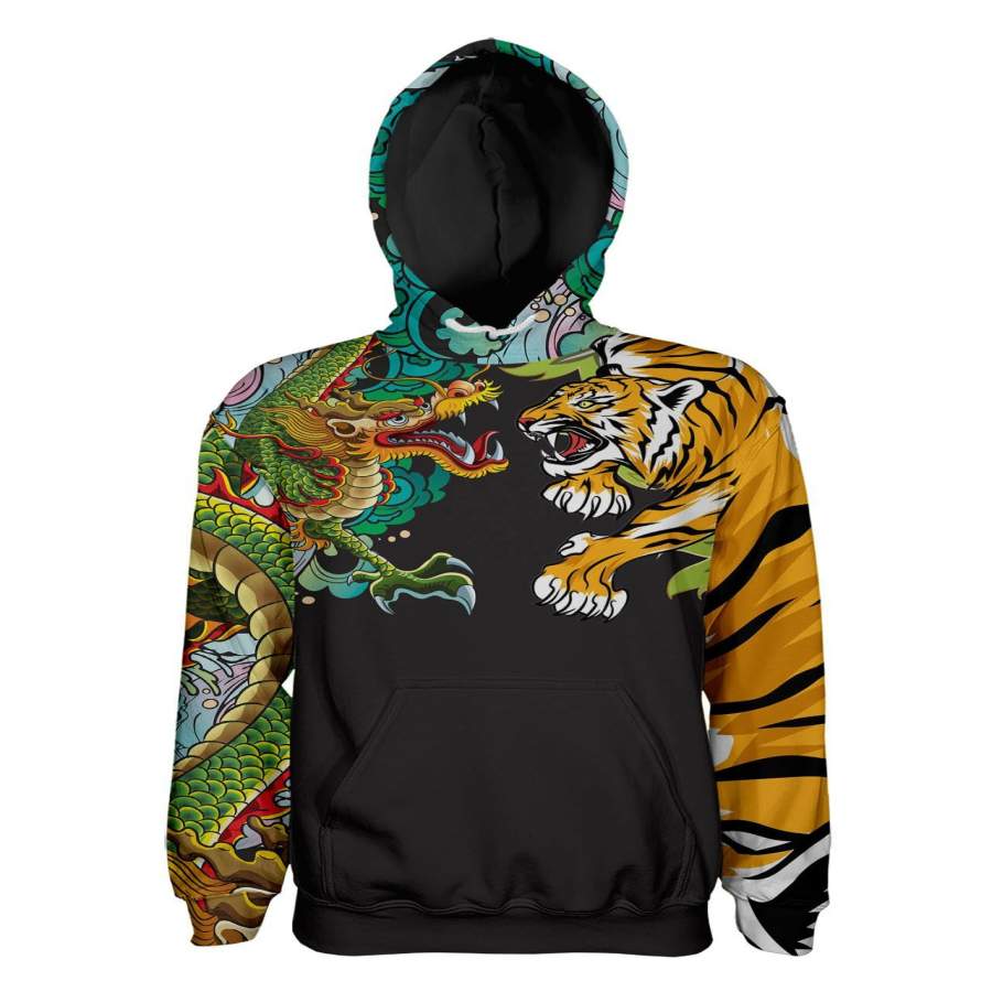 Tiger vs Dragon Pullover Hoodie