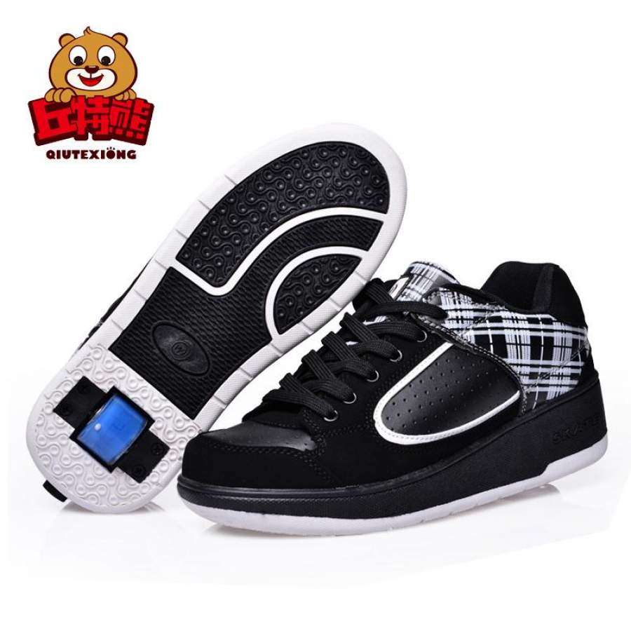 Kids Wheel Shoes Boys Black Running Sneakers Big Girl PU Wheel Shoes Adult Parent-child Shoes Sneakers Women Men tenis-infantil