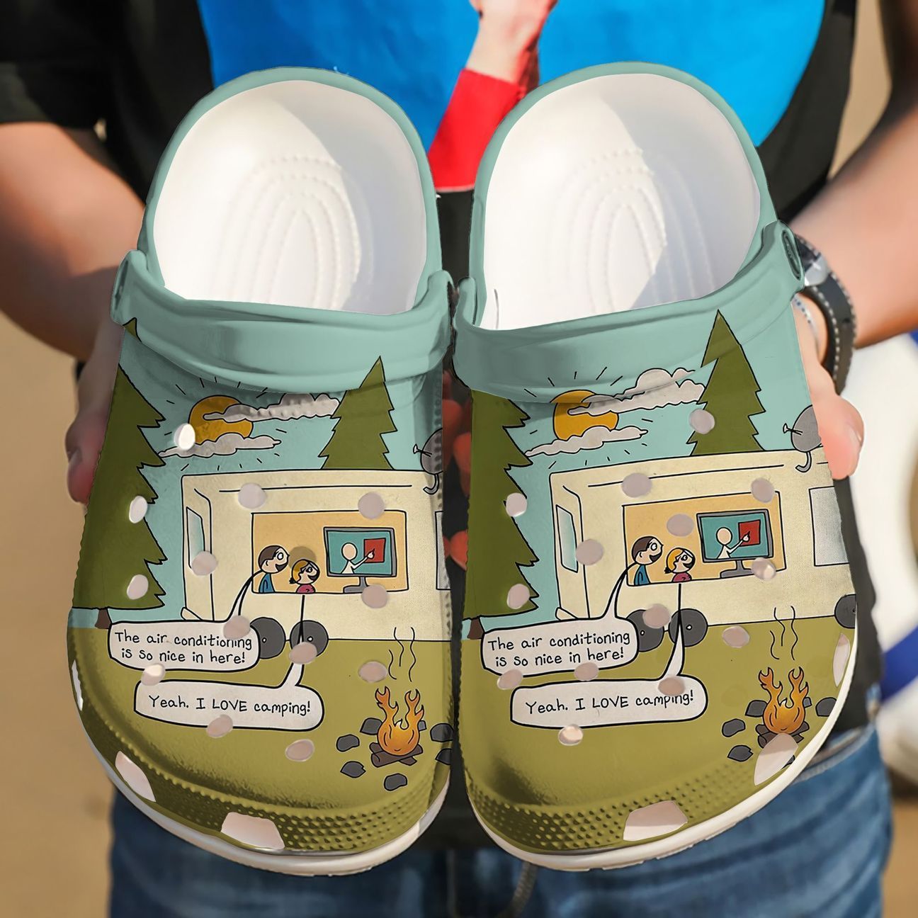 Camping Personalized Clog, Custom Name, Text I Love Camping, Fashion Style For Women, Men, Kid, Print 3D