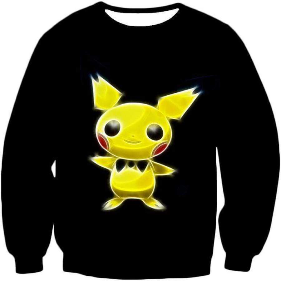 Pokemon Thunder Pokemon Pichu Cool Black Sweatshirt  - Pokemon Sweatshirt Animood
