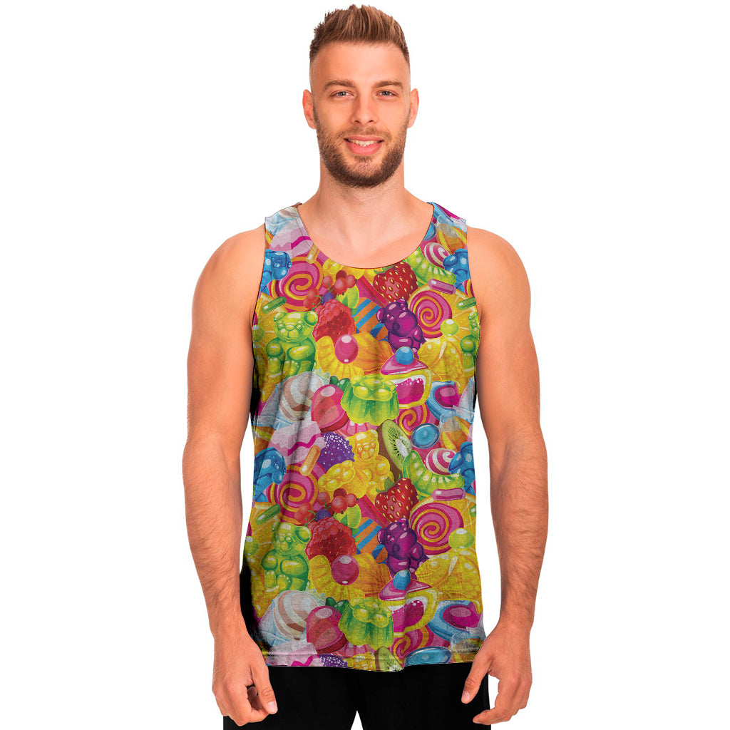 Candy And Jelly Pattern Print Men’S Tank Top