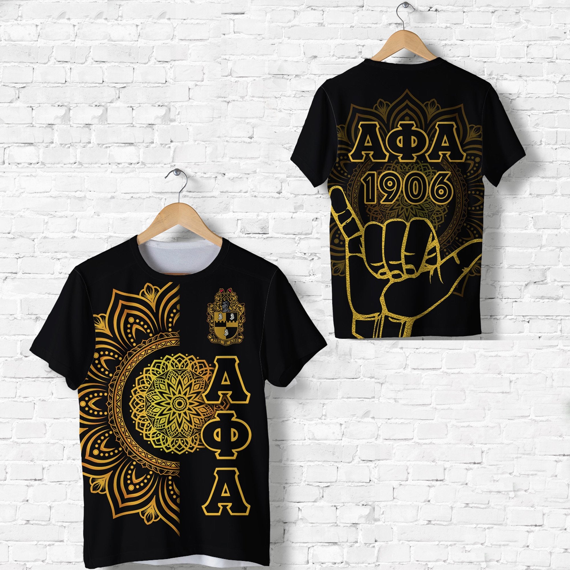 Alpha Phi Alpha Fraternity T Shirt Mandala Vibes – Hand Sign Lt8