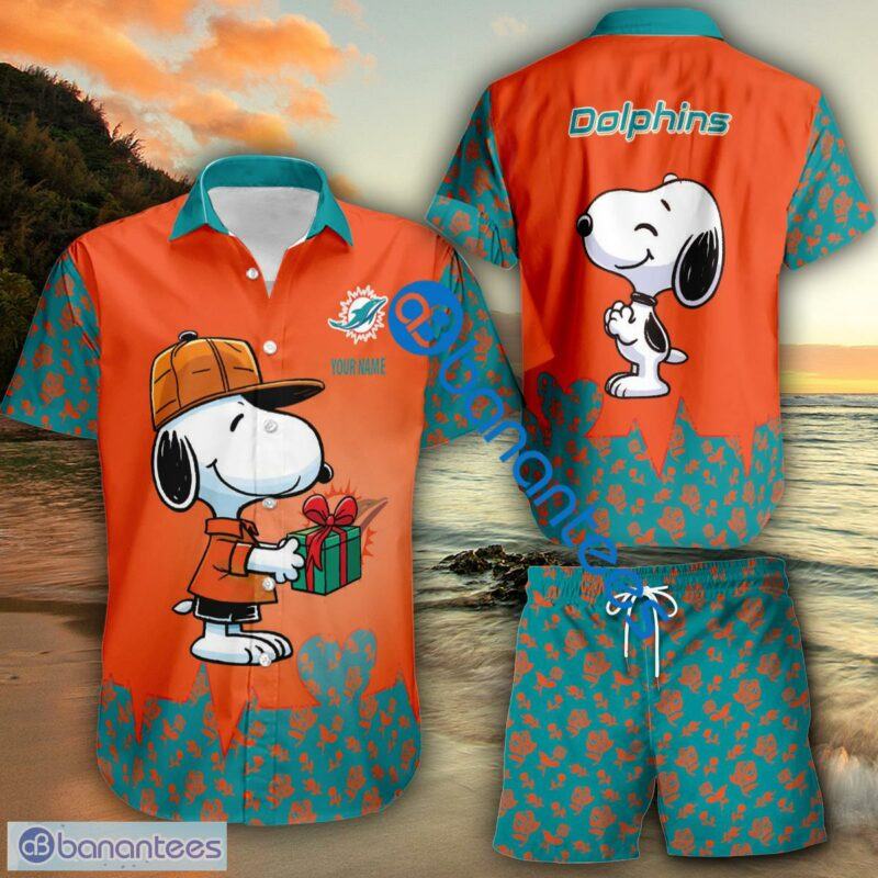 Nfl Miami Dolphins Snoopy Gift Boyfriend And Girlfriend Set 3D Hawaiian Shirt