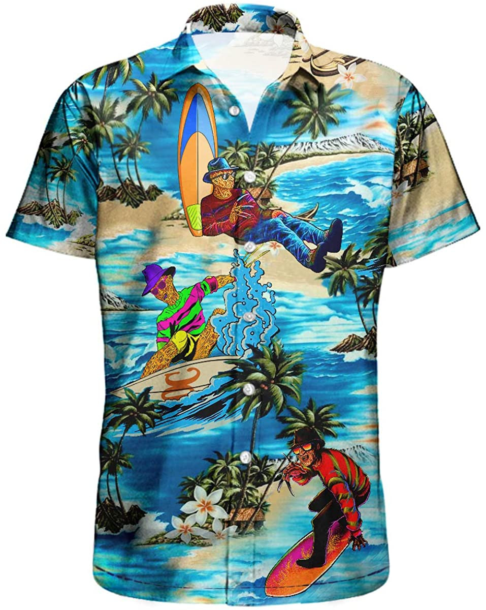 Horror Character Funny Halloween Suffering Beach Hawaii Aloha Shirts Kv Ha105377