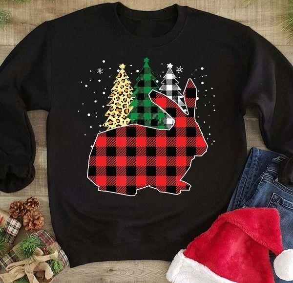 Christmas Bunny T Shirt Hoodie Sweater All Color Plus Size Up To S-5Xl