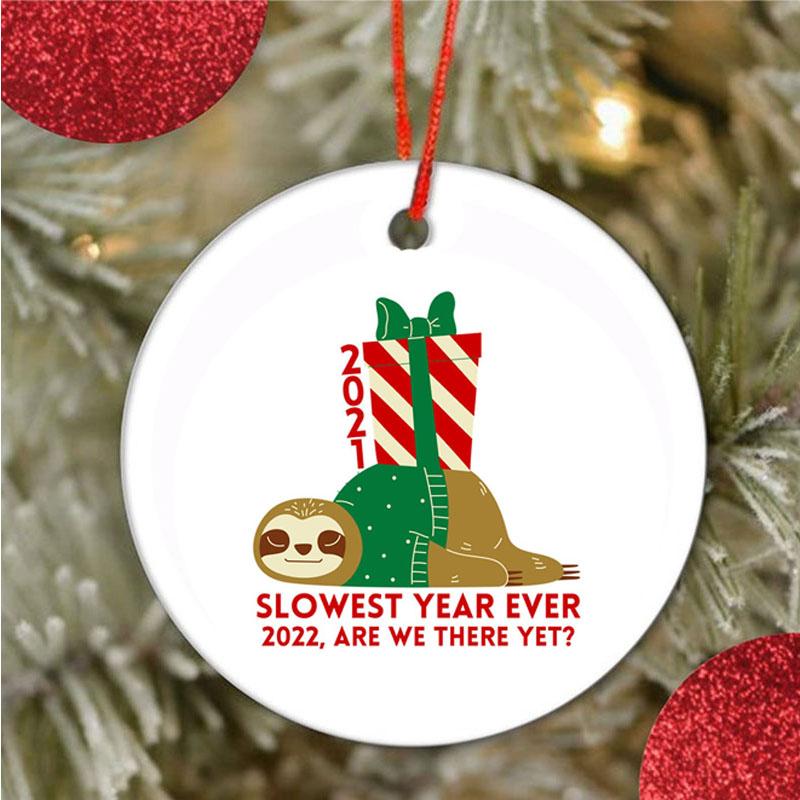 [Personalized Date] Sloth Christmas Ornaments – 2021 Ornament