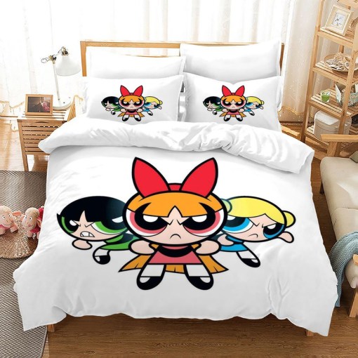 The Powerpuff Girls 4 Duvet Cover Pillowcase Home Decor 3D Bedding Set 8