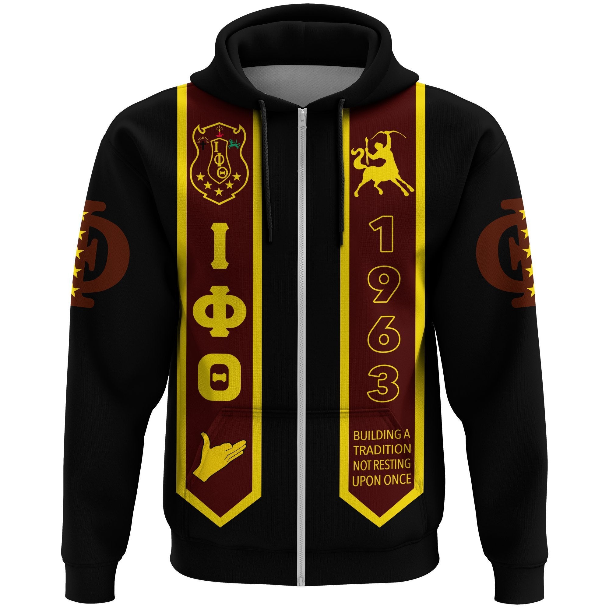 Greek Life Hoodie – Iota Phi Theta Zip Hoodie Graduation Stole Style