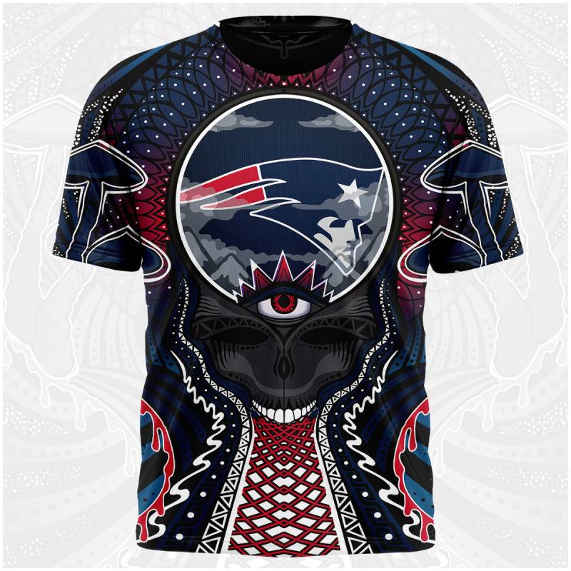 New England Patriots Skull 3D Overprint