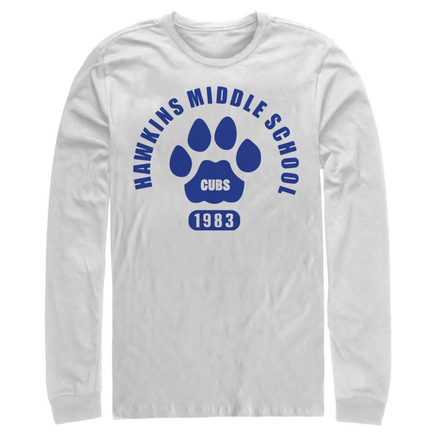 Stranger Things Men’s Hawkins Middle School Cubs 1983  Long Sleeve Shirt