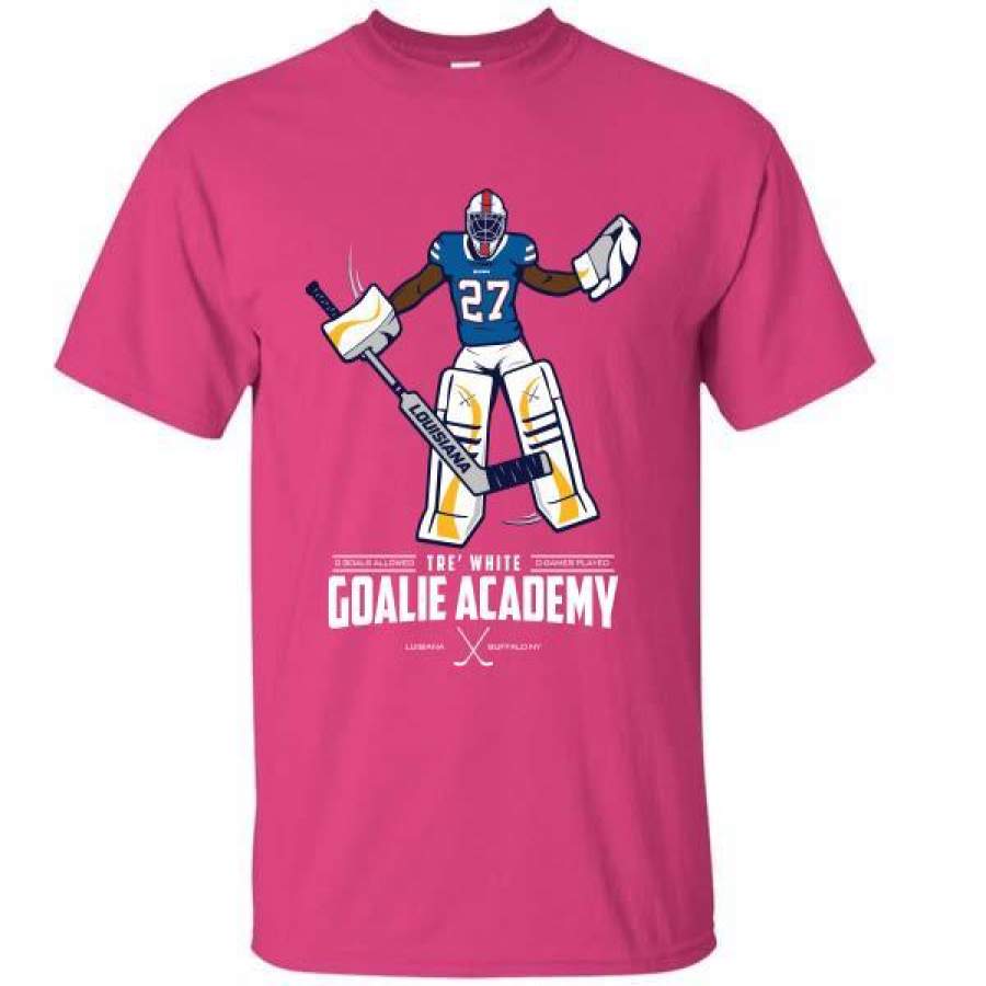 Tre’ white goalie academy hockey T-Shirt