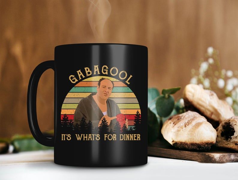 Black Mug Vintage Retro Gabagool It’s What’s For Dinner Mug The Sopranos Mug Tony Soprano Lover Premium Sublime Ceramic Coffee Mug H99