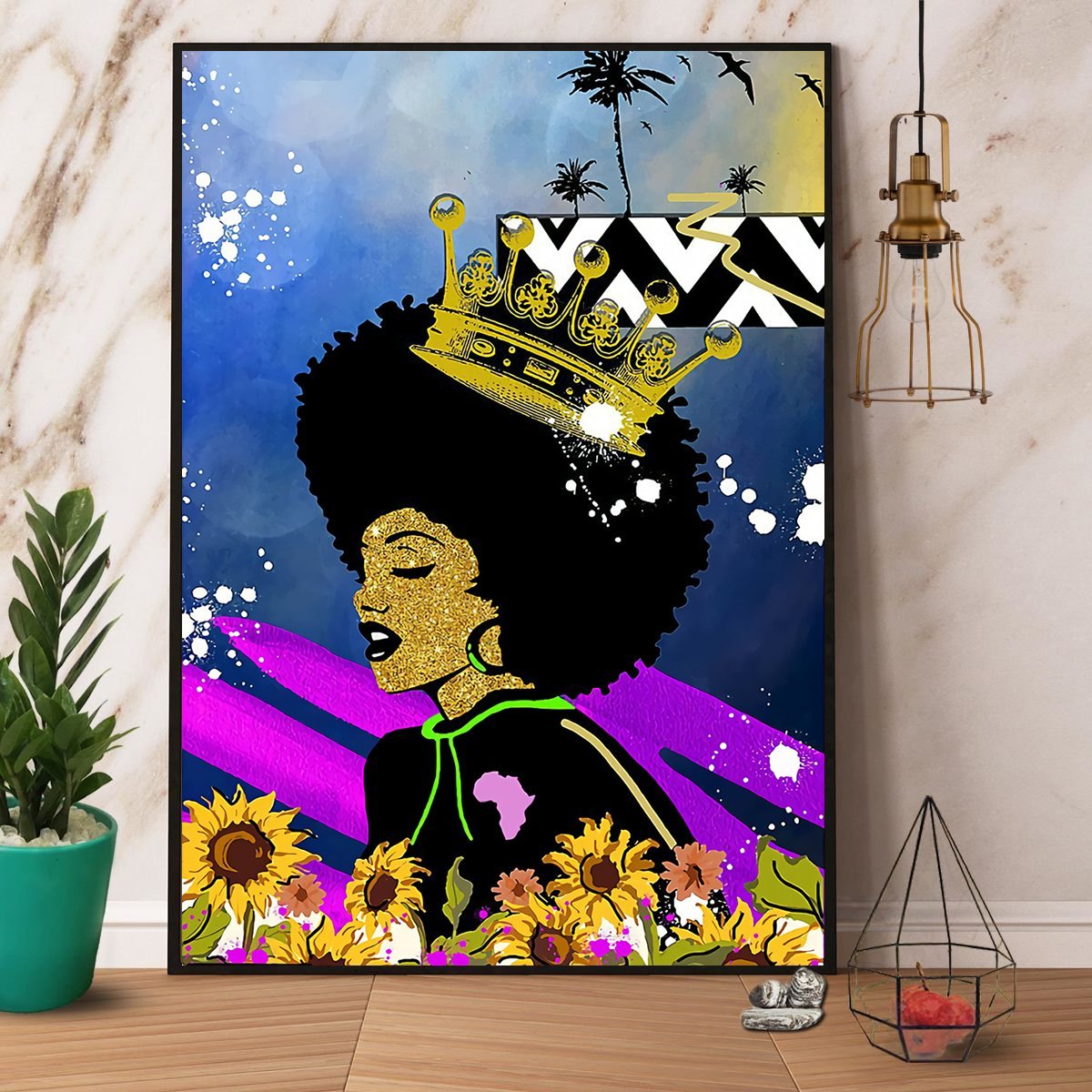 Beautiful Black Queen Paper Poster No Frame  Matte Canvas Wall Decor